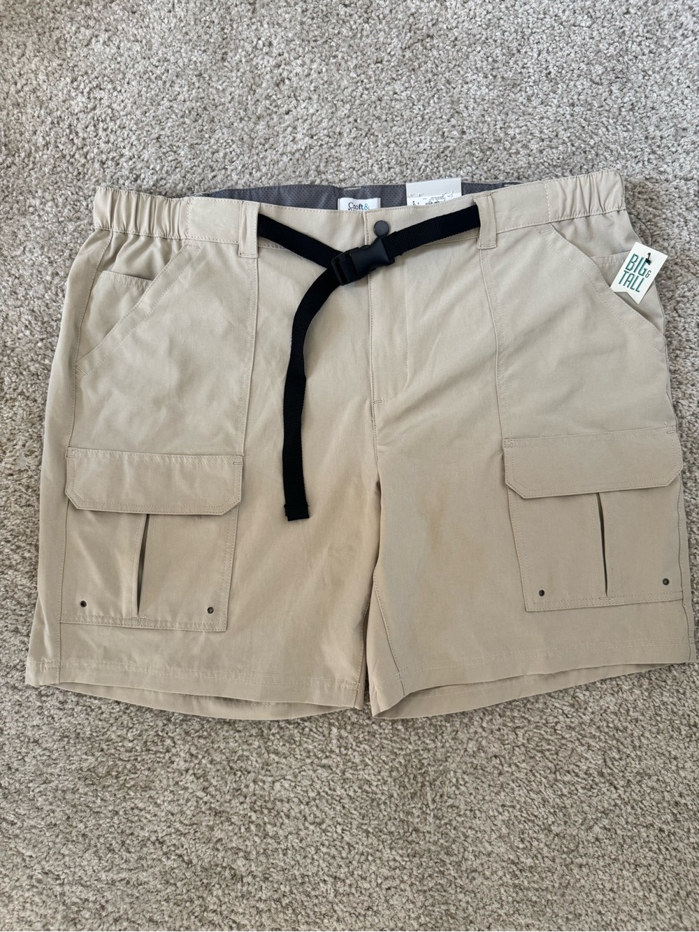 croft & barrow Men’s Big & Tall Shorts w/ Black Belt Performance material 46